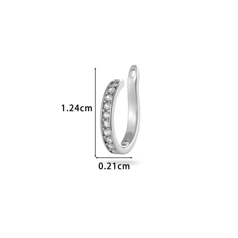 Boucle D'Oreille Manchette Simple Géométrique En Cuivre Doré Avec Zircon (1 Pièce) h5Image2