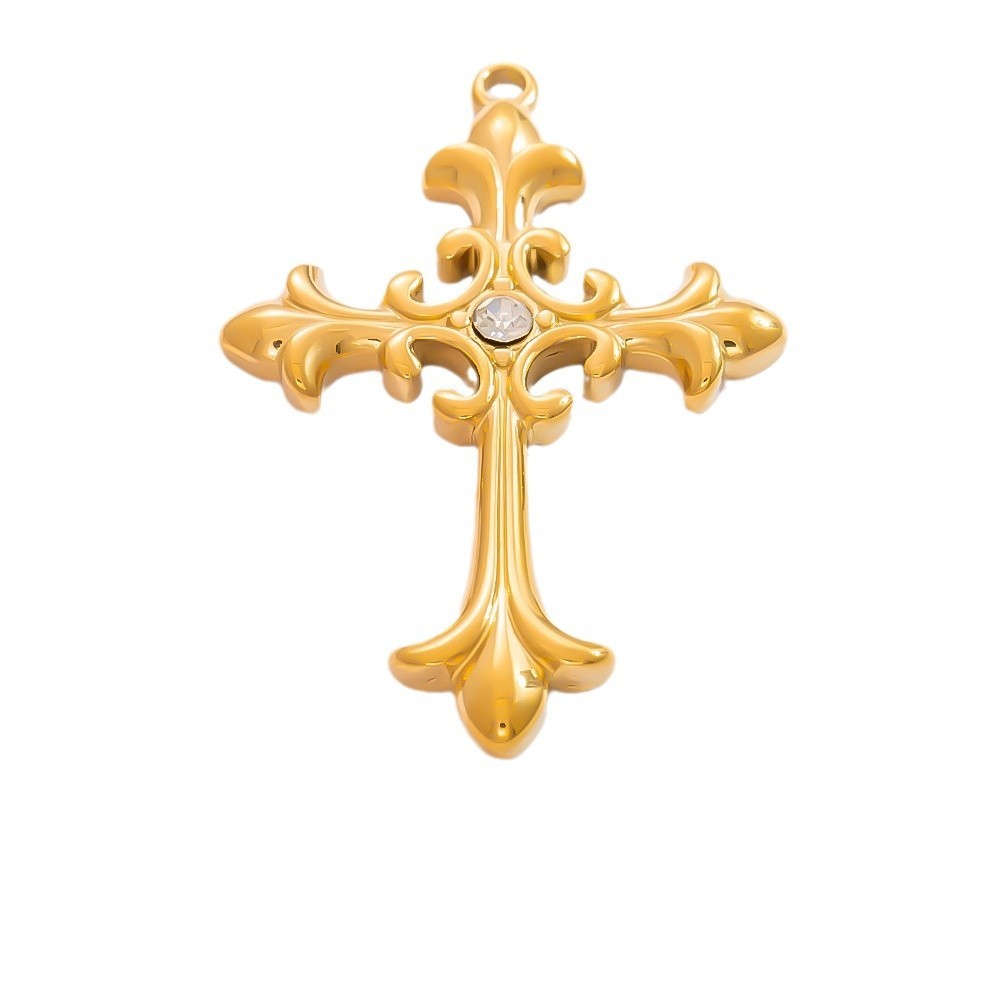 Pendentifs Pour Femmes En Acier Inoxydable, Couleur Or, Étanches, Avec Zircon Et Croix (Divers Modèles) Image6