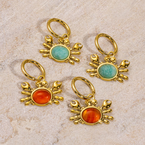 Boucles D'Oreilles Crabe En Acier Inoxydable Étanche Ocean Series Pour Femmes h5 Image4