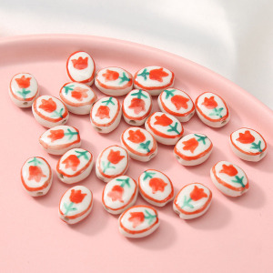 1 Pièce De Perle En Céramique À Motif De Fleur Pour Bijoux À Faire Soi-Même h5