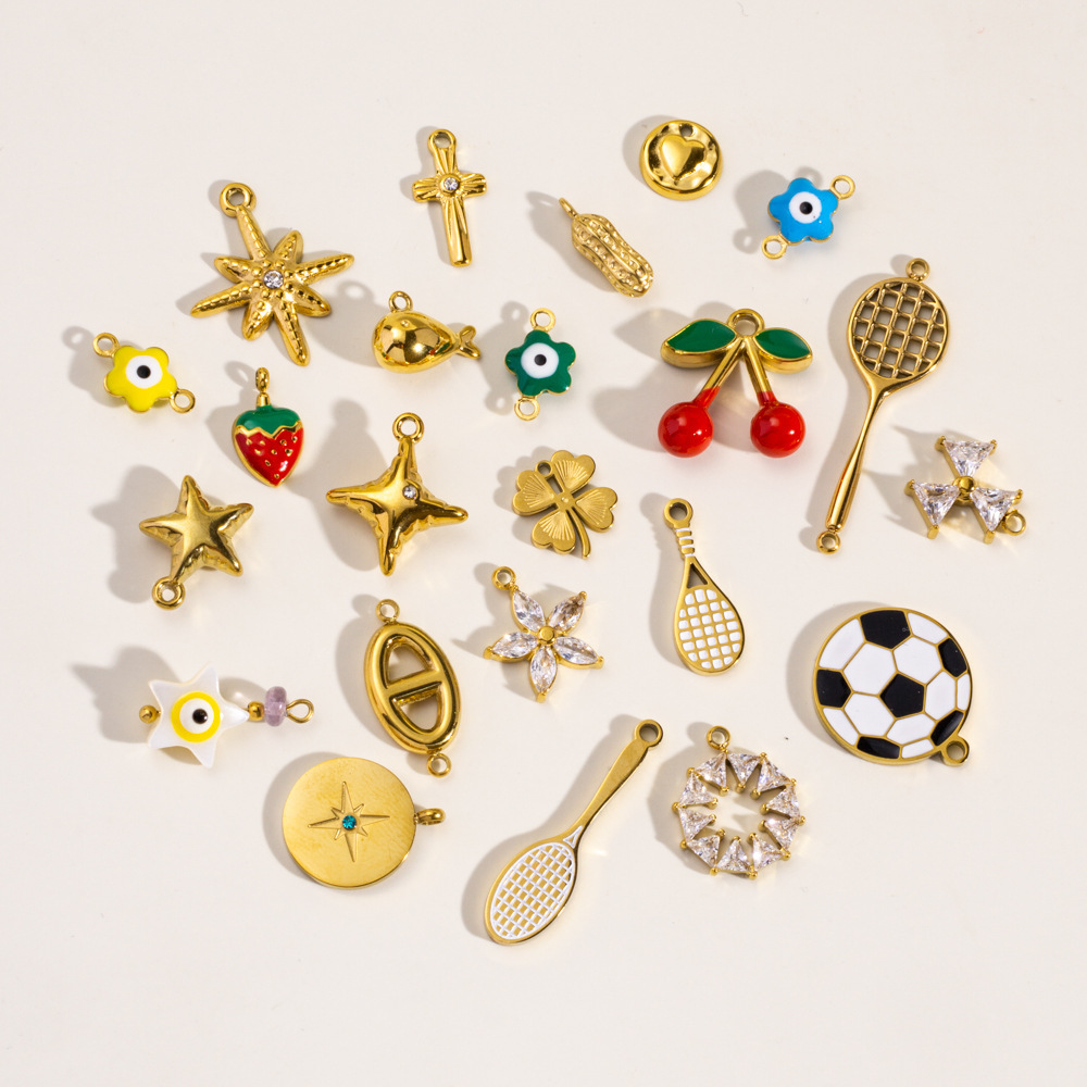 1 Paire De Pendentifs Pour Femmes, Motif Plante Mignonne, En Acier Inoxydable Étanche, Collection Simple h5Image2