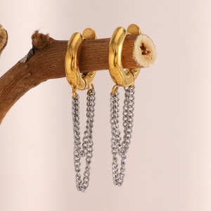 Boucles D'Oreilles Pendantes Pour Femmes, En Acier Inoxydable Imperméable, Avec Pompon Simple, Collection Simple Series h5 Image2