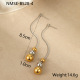 Boucles d'oreilles à perles rondes en chaîne serpent Image7