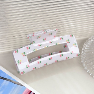 1 Paire De Pinces À Cheveux En Pvc Pour Femme, Série Simple, Motif Floral Décontracté h5