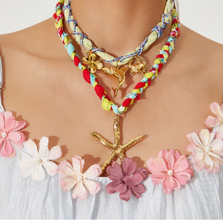 1 paire de colliers pendentifs pour femme Daily Turtle, en acier inoxydable étanche, couleur or, collection Romantique