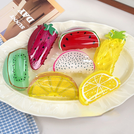 Pinces à cheveux pour femmes en acétate, série Fruit Fresh-style, 1 pièce