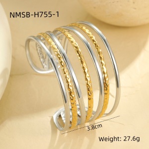 Bracelets Rigides Géométriques Imperméables En Acier Inoxydable Pour Femmes, Collection Quotidienne De Luxe h5 Image2