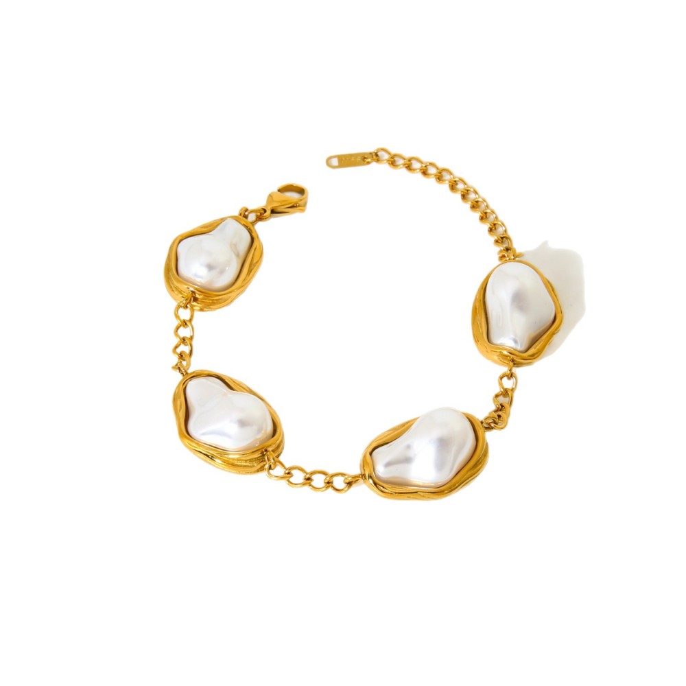 Ensembles De Bijoux Pour Femmes En Acier Inoxydable Imperméable Et Perles De La Série Elegant h5Image5