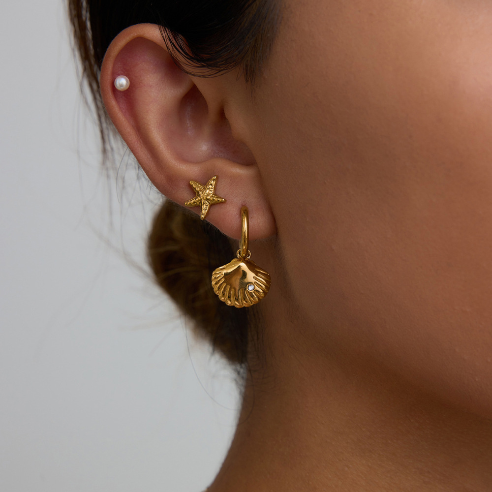 Ensembles De Boucles D'Oreilles Couleur Or En Acier Inoxydable Ins Style Image8