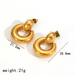 Boucles D'Oreilles Pendantes En Acier Inoxydable Couleur Or Ins Style h5 Image2
