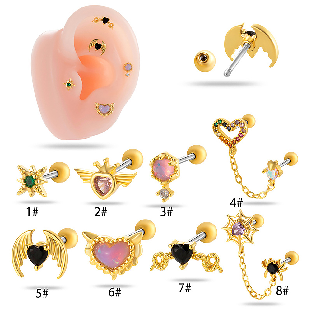Boucles D'Oreilles À Tige Délicates En Acier Titane Et Zircon Pour Femme, 1 Pièce Image3