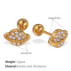 Boucles d'oreilles à tige en or et diamants blancs Image8