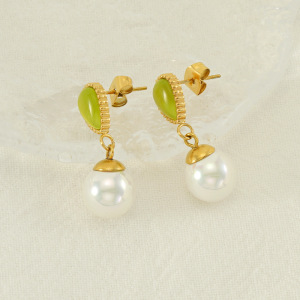 Boucles D'Oreilles Pendantes Élégantes En Acier Inoxydable Étanche Couleur Or h5 Image3