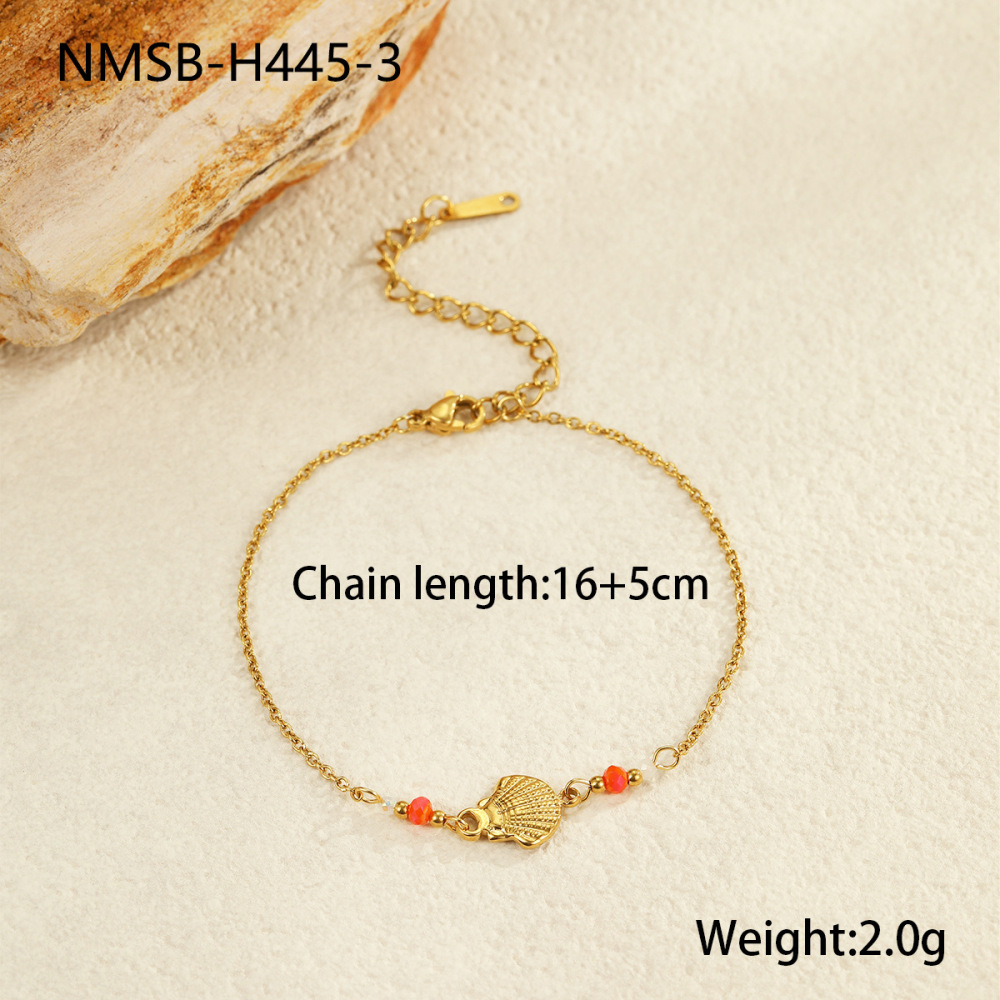1 Paire De Bracelets À Breloques Pour Femme, Collection Romantique, Motif Tortue, En Acier Inoxydable, Étanches, Couleur Or. 