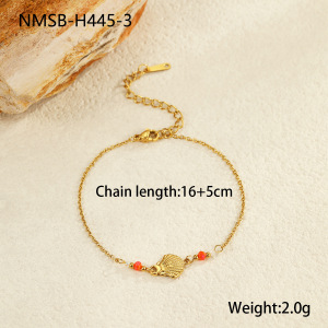 1 Paire De Bracelets À Breloques Pour Femme, Collection Romantique, Motif Tortue, En Acier Inoxydable, Étanches, Couleur Or. h5 