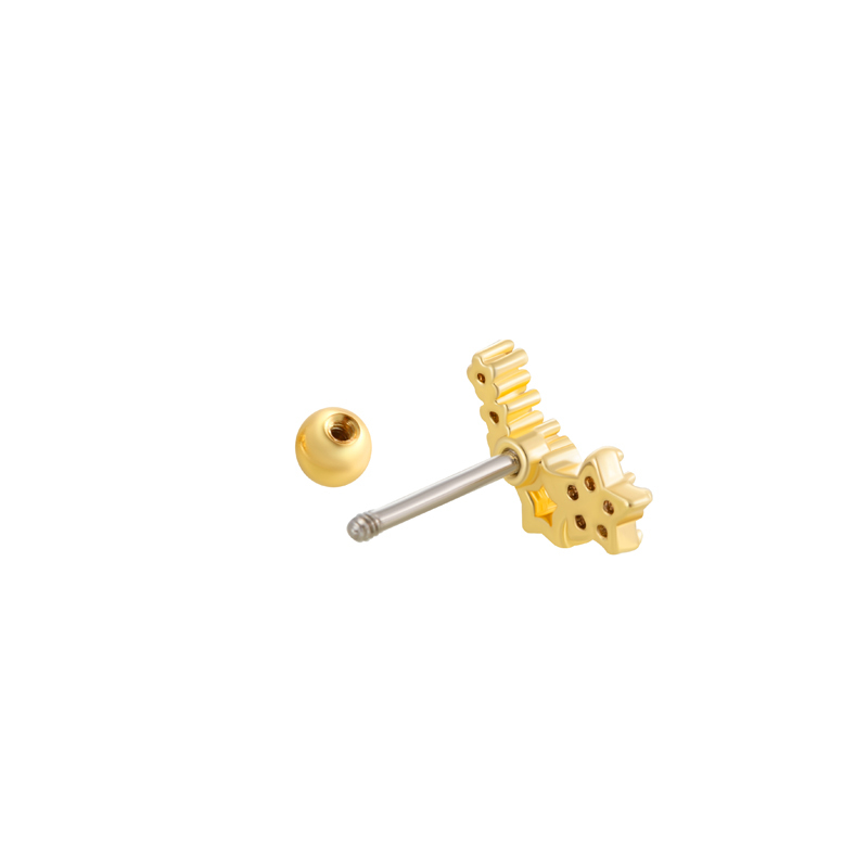 Boucles D'Oreilles Piercing Pour Femme, Série Simple, Cœur Simple, Cuivre, Or, Zircone h5Image8