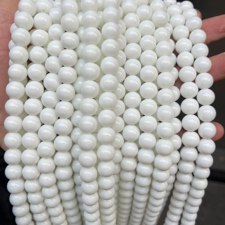 1 Chaîne De Perles De Verre Blanches Annulaires Quotidiennes 2