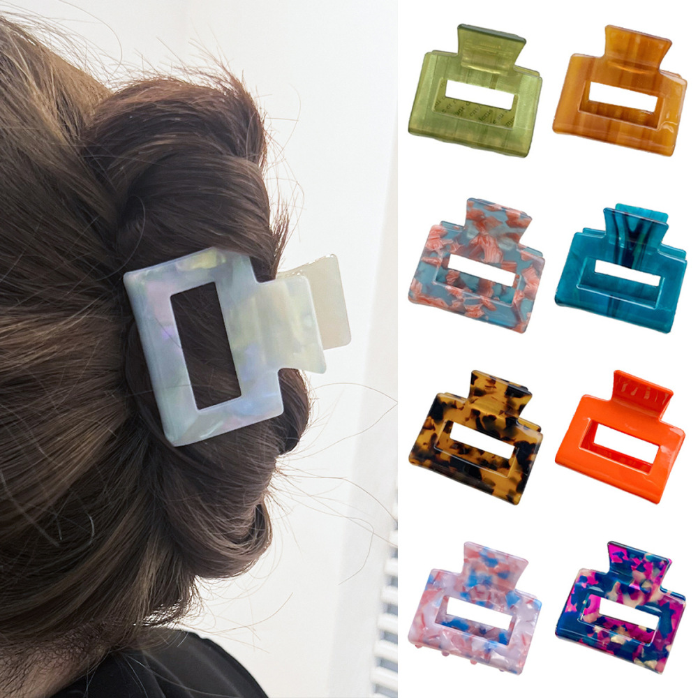 Pinces À Cheveux Élégantes Et Colorées En Acétate Pour Femmes, Série Simple Image2