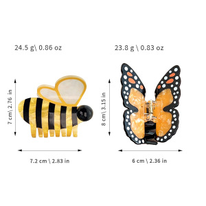1 Pince À Cheveux En Pvc Pour Femme, Motif Papillon Et Abeille h5 Image5