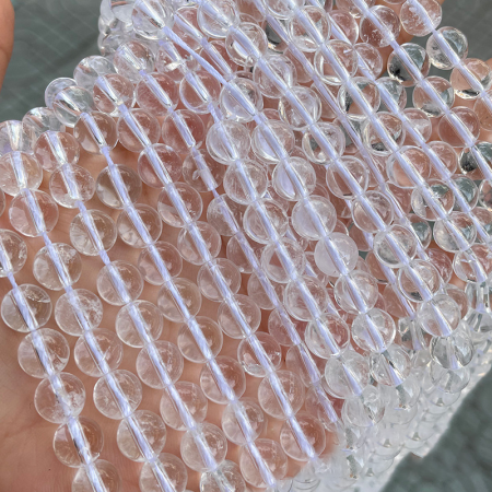 1 chaîne de perles de bijoux en cristal de roche et quartz 2