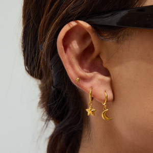 Ensembles De Boucles D'Oreilles Couleur Or En Acier Inoxydable Ins Style h5 Image6