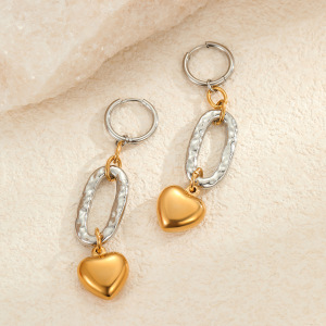 1 Paire De Boucles D'Oreilles Pendantes Pour Femme, En Acier Inoxydable Imperméable, En Forme De Cœur, De La Série Luxueuse Sweet Heart h5 Image4