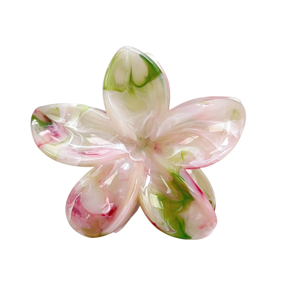 1 Paire De Pinces À Cheveux En Résine Pour Femme, Série Simple, Motif Fleur Douce Image4