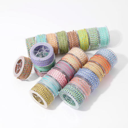 1 Bobine De Fil De Coton Tricoté Coloré De 15 Mètres, Série Diy, Cordons Pour Bijoux 2