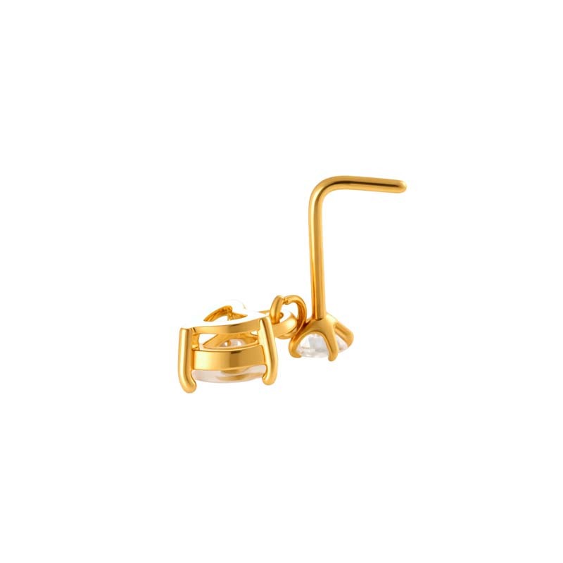 1 Pièce Simple Series Simple Heart Simple Copper Gold Color Zircon Piercing De Nez Pour Femme h5Image7