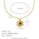 Collier simple en pierre naturelle avec fleur - Doré Image6