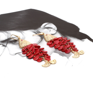 Boucles D'Oreilles De Soirée Rétro Luxueuses En Alliage, Motif Coquillage. h5 Image4