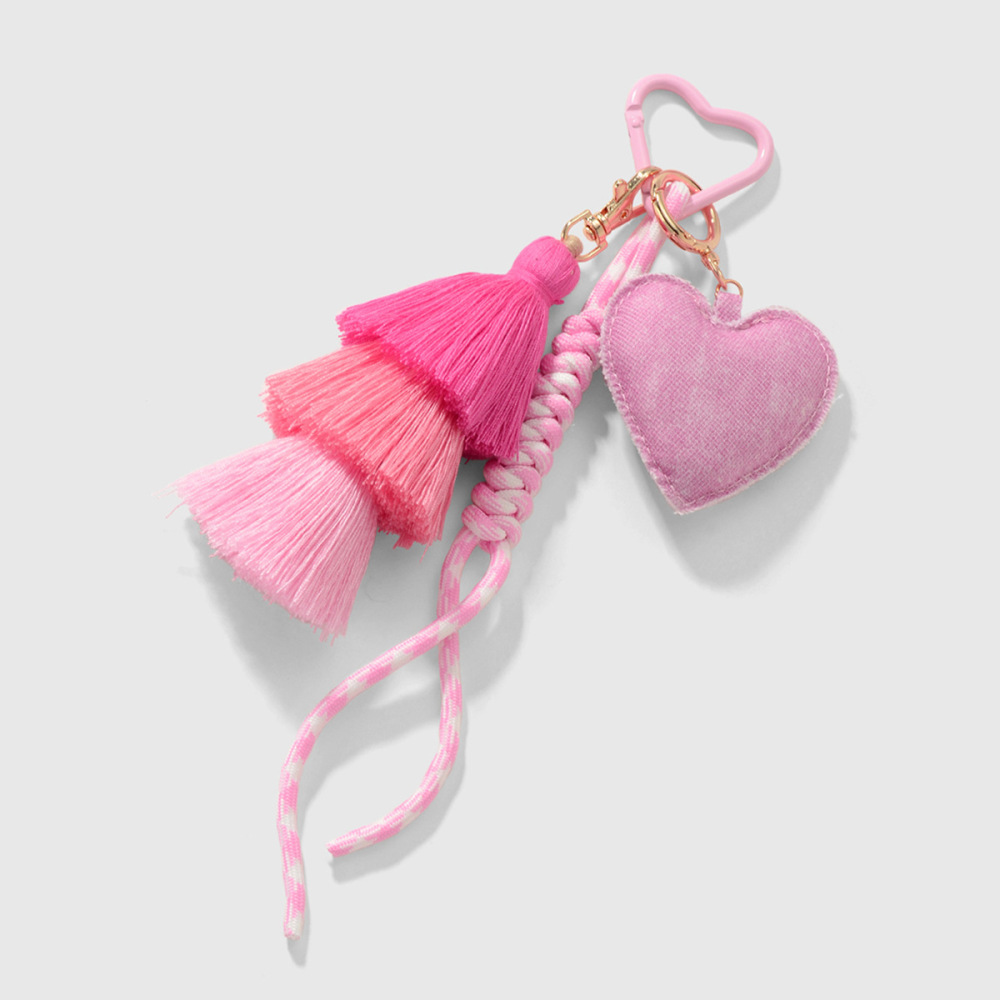 Breloques De Sac En Alliage En Forme De Cœur Et De Pompons Image5