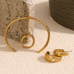 Bagues Ajustables Pour Femmes, En Acier Inoxydable, Étanches, De La Collection Simple Series Elegant Star h5 Image4