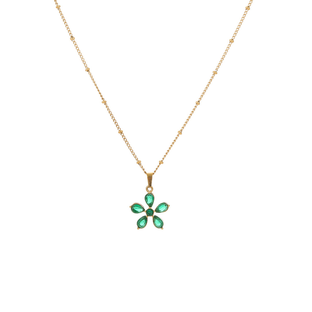 Colliers Pendentifs Pour Femmes, Collection Simple Series Elegant Flower, En Acier Inoxydable Étanche h5Image5