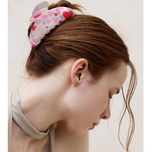 1 Paire De Pinces À Cheveux En Pvc Pour Femme, Série Simple, Élégantes, En Forme De Cœur h5 Image2