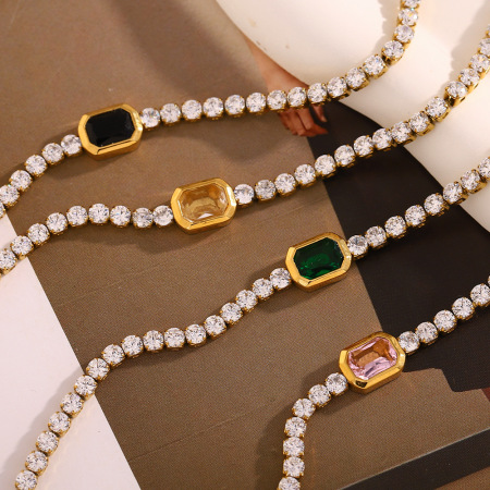 Bracelet chaîne pour femme, élégant, en acier inoxydable uni et étanche, de la série Luxueuse 2