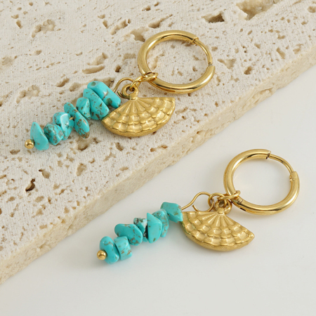 Boucles d'oreilles pendantes classiques en acier inoxydable étanche couleur or