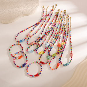 Colliers De Perles En Verre Colorées Pour Femmes h5 Image3