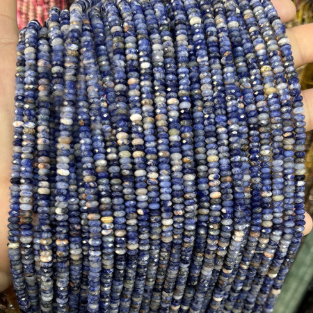 1 chaîne de perles de bijoux en pierre naturelle exquise (DIA : 2 x 4 mm)