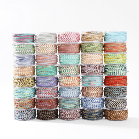 1 Bobine De Fil De Coton Tricoté Coloré De 15 Mètres, Série Diy, Cordons Pour Bijoux