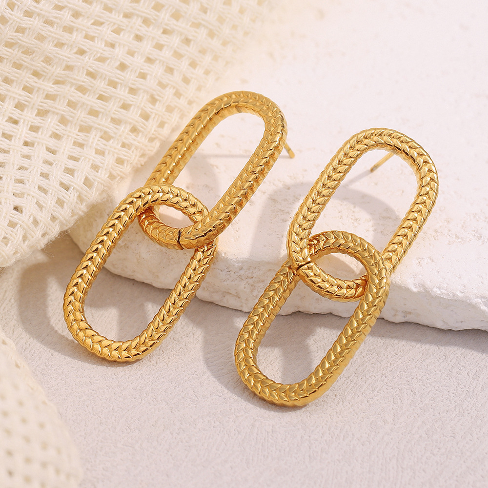 Boucles D'Oreilles Puces Pour Femmes, En Acier Inoxydable Uni, Imperméables Et Décontractées Image5