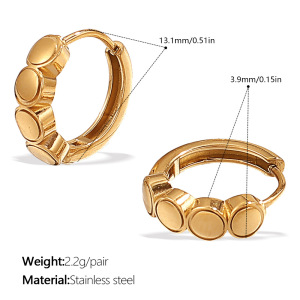 Boucles D'Oreilles Créoles En Acier Inoxydable Étanche Couleur Or h5