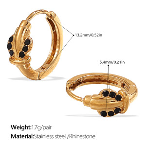 Boucles D'Oreilles Créoles En Acier Inoxydable Doré, Couleur Cœur, Étanches. h5