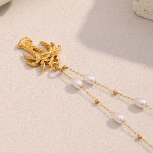 Colliers Pendentifs Pour Femmes En Acier Inoxydable Étanche, Motif Plante De Vacances, Collection Simple h5 Image4