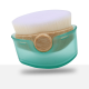 Pinceau fond de teint White Whale - Motif bambou + Cyan semi-transparent + Blanc à base de riz + Emballage OPP Image6