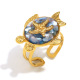 Bague ouverte en forme de goutte d'huile d'étoile de mer - Or bleu Image3