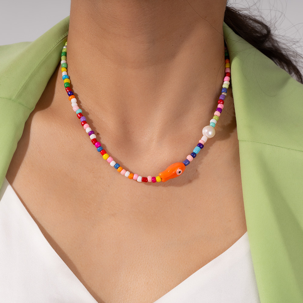 Colliers De Perles En Verre Colorées Pour Femmes Image7