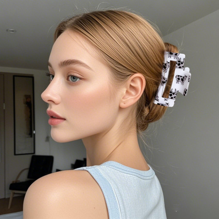 1 paire de pinces à cheveux en PVC pour femme, série simple et mignonne 2