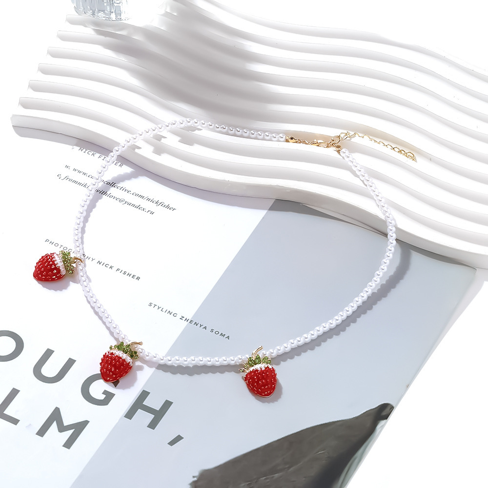 Colliers Pendentifs Fraise En Alliage Mignons Image4