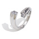 Bague ouverte étoile à cinq branches en zircon - Couleur acier Image2